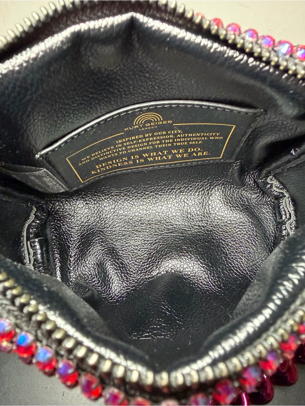 Kurt Geiger London Party Crystal Pouchette Shoulder Bag in Fuchsia / Purple - Picture 10 of 11